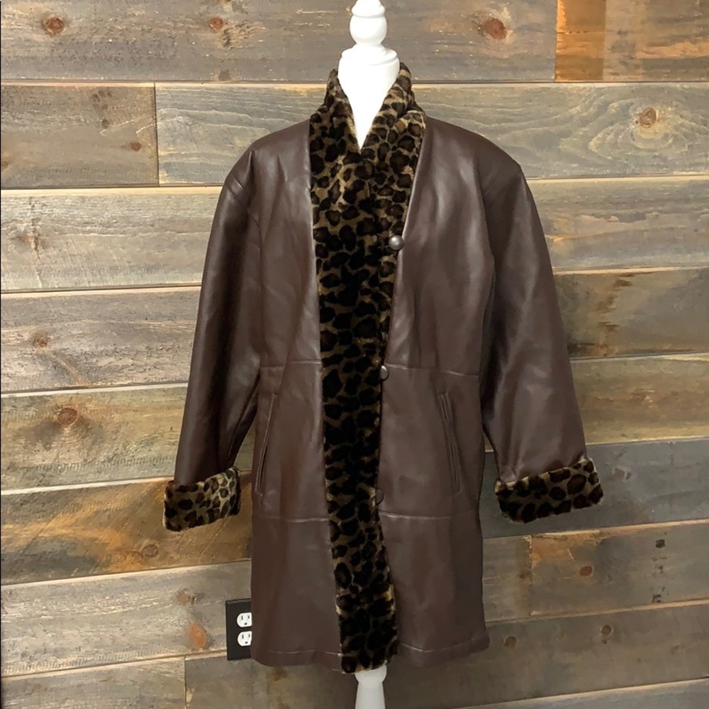 Vintage | Faux Fur Animal Print Coat